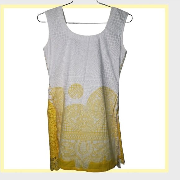 Kashish crochet Butter yellow and white dress cover up spring dress XS - Picture 4 of 5